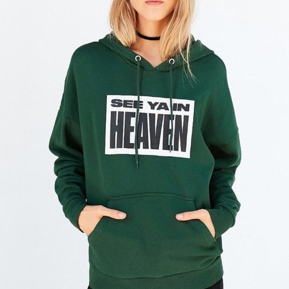 silence + noise Tops - SILENCE + NOISE Large SEE YA IN HEAVEN Hoodie NEW